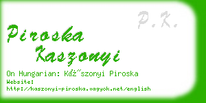 piroska kaszonyi business card